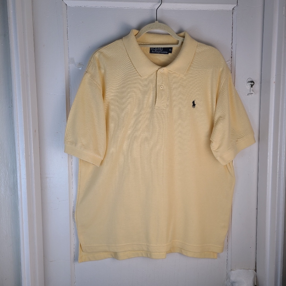 Polo Ralph Lauren Men's Polo Short Sleeves Size XL Yellow 100% Cotton Shirt.